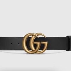 GG Gold/ black gucci belt | 105cm