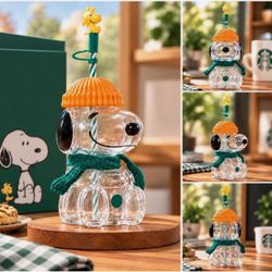 Starbucks x Peanuts Snoopy Glass Cup
