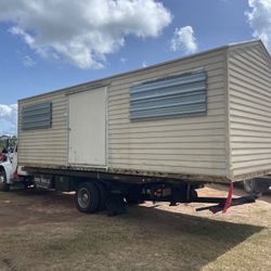 Sheds Relocated, Movemos Casita De Patio Container Rv Trailer Crane 