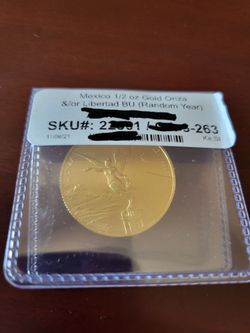 Solid gold 22k Mexico Rare 1/2 oz Gold Onza Centenario