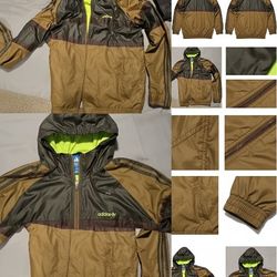 Vintage-Inspired Adidas Originals Windbreaker Jacket - Retractable Hood & Neon Pop!