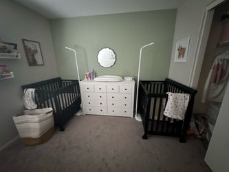 Set of 2 Black MINI cribs