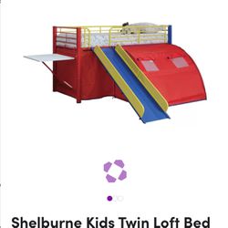 USED Kids Twin Loft Bed With Slide // Cama De Niños Con tobogán