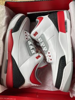 Air Jordan 3retro White/Fire Red-silver-black Size 13