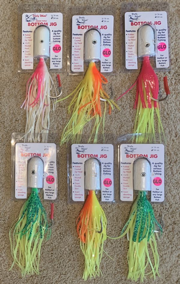 6 Halibut & Lingcod Bottom Fishing Lures NEW 24oz Jigs for Sale in