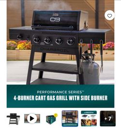 Charbroil Gas Grill, Performance Series FlavorMax 4 Burner grill with Side Burner, Black