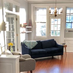 West Elm Blue Velvet Paidge Sofa