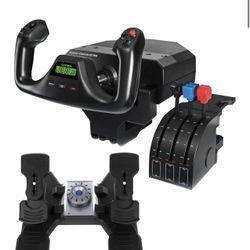 Logitech G Saitek Pro Flight Yoke, Throttle, and Rudders Bundle