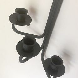 Set Of 4 Wrought Iron Wall Mount Candlabras