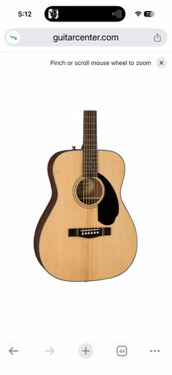Fender acoustic guitar, soft guitar case and stand