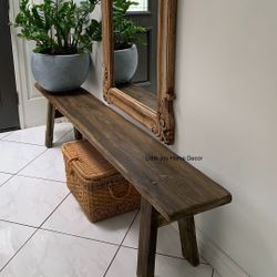 Indoor Outdoor Earthy Home Decor Sitting Bench/ Entryway Bench / Dining Bench  