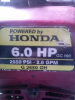 Honda  6.0 HP 2650psi 2.6gpm 