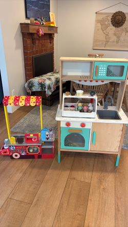 3 item Bulk kids play kitchenette ice cream and Disneyland food cart