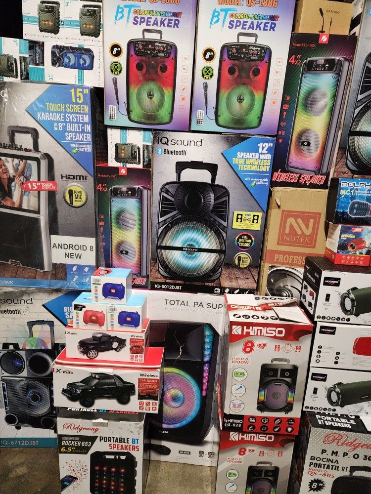 ESPECIAL DE 2 DIAS SABADO Y DOMINGO DE SPEAKERS BLUETOOTH RECARGABLE Y NO RECARGABLE NUEVASDE TODOS TAMAÑOS Y MODELOS