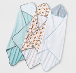 3Pcs infant hooded bath towels
