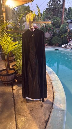Black Velvet Full-Length Hooded Cape
