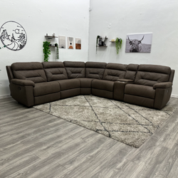 Brown Recliner Sectional Couch - Free Delivery