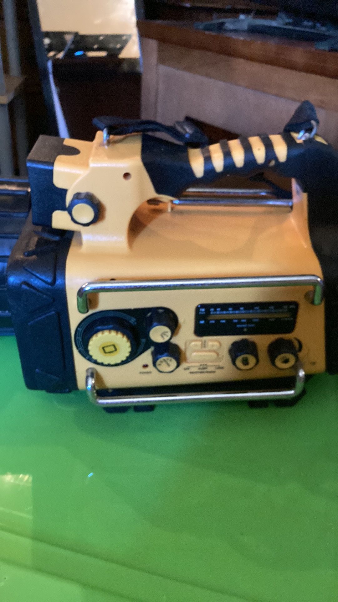 Antique radio, TV, flash light wind up