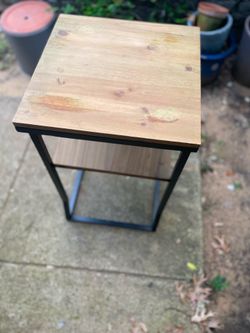 Metal and  Wood Side Table Starter Home