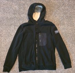 Abercrombie & Fitch Black Sherpa-Lined Fleece Jacket