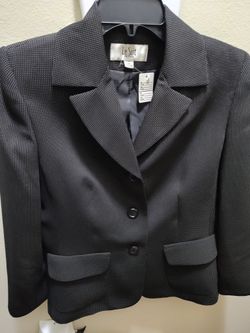 Le suit Petite Size 6 Black With White Dots Women Blazer