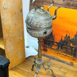 Vintage Antique Brass Persian Kettle 
