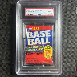 1986 Fleer Baseball Unopened Wax Pack PSA 9 MINT Old School!