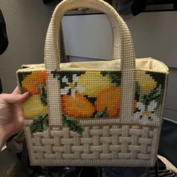 Needlepoint Basket Purse