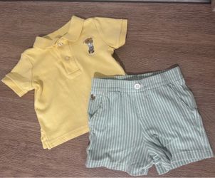 Polo Bear Cotton Polo Shirt & Short Set Baby Boy size 9 months