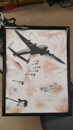 Custom "Make Music Not War" handmade