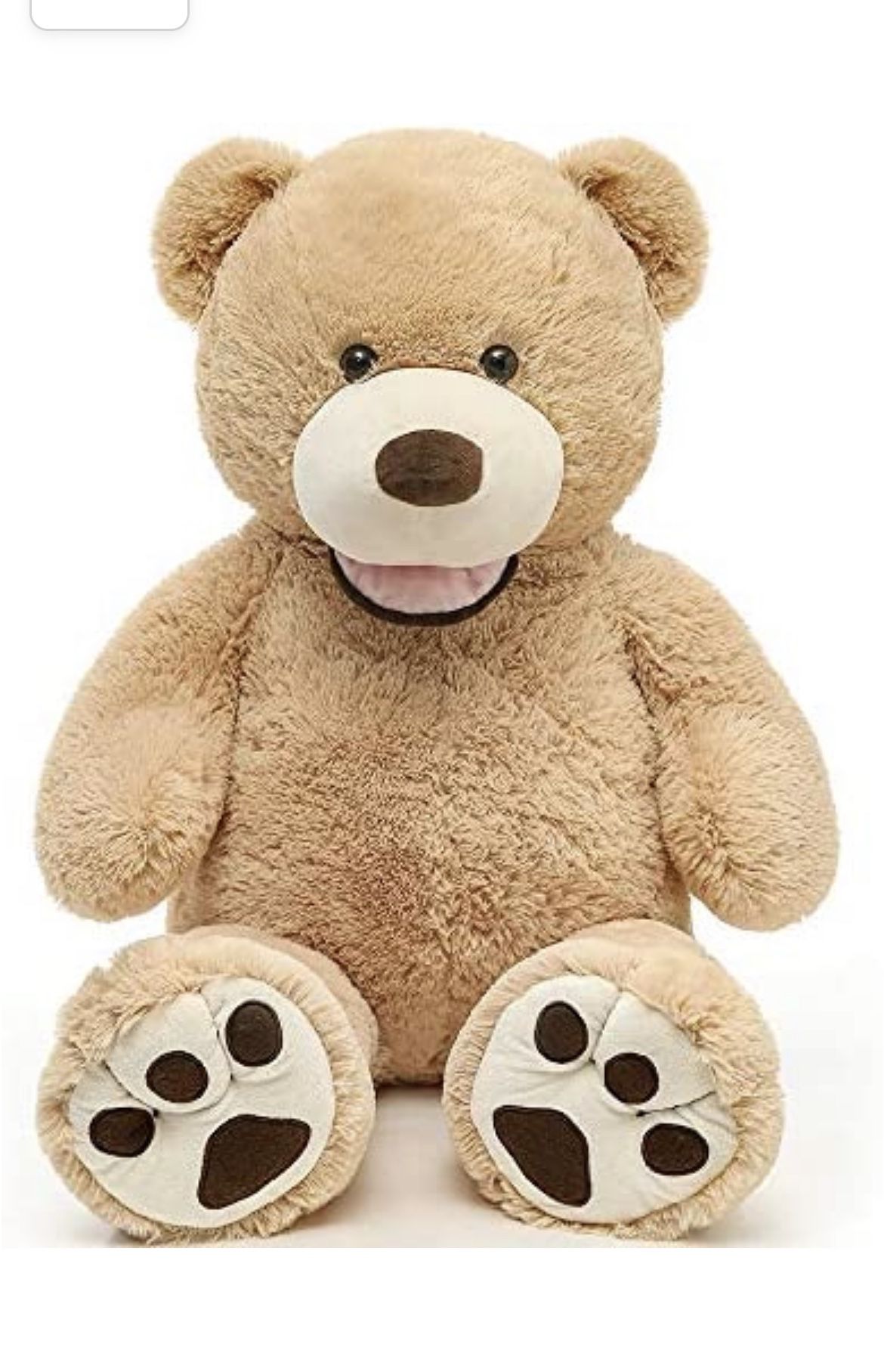 MaoGoLan Giant Teddy Bears Large Plush 39 Inch Stuffed Animals Toy with Footprints Big Teddy Bear for Girlfriend Children Light Brown