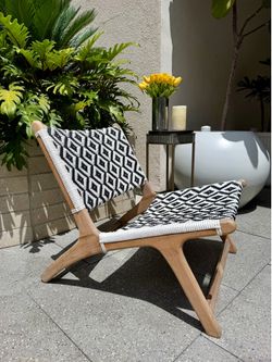 Terrain all weather Wicker + Teak Armless Chair