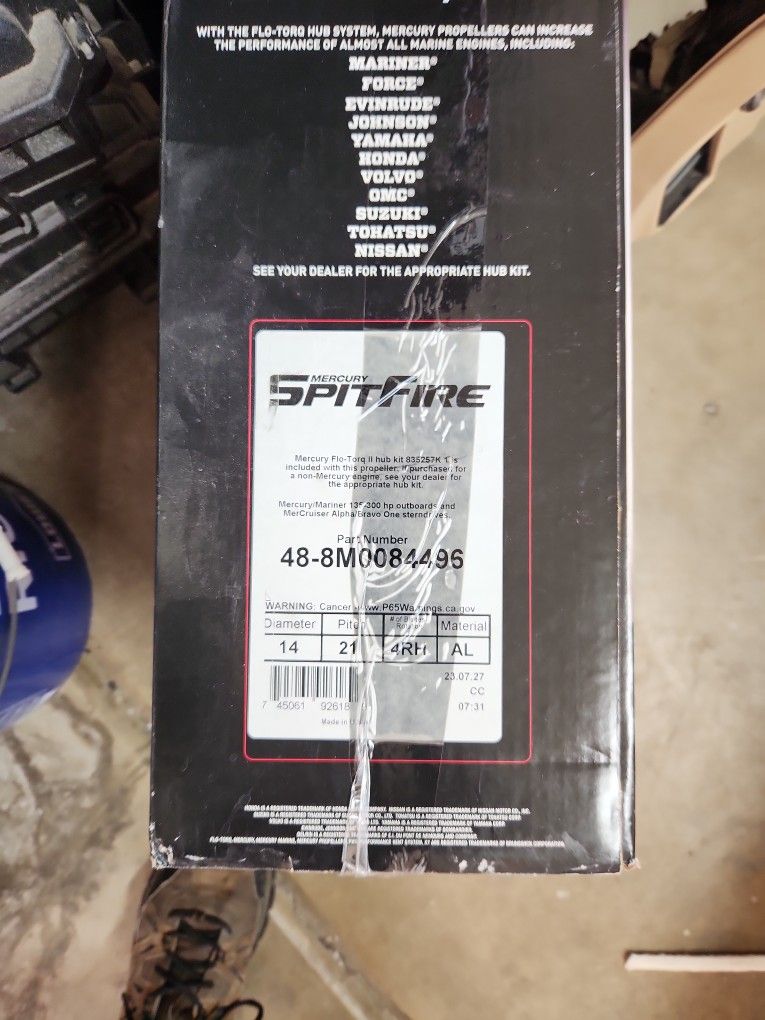 Mercury Marine 4 Blade Aluminum Propeller  Part # 48-8M0084496