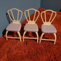 3 Barbie Chairs 