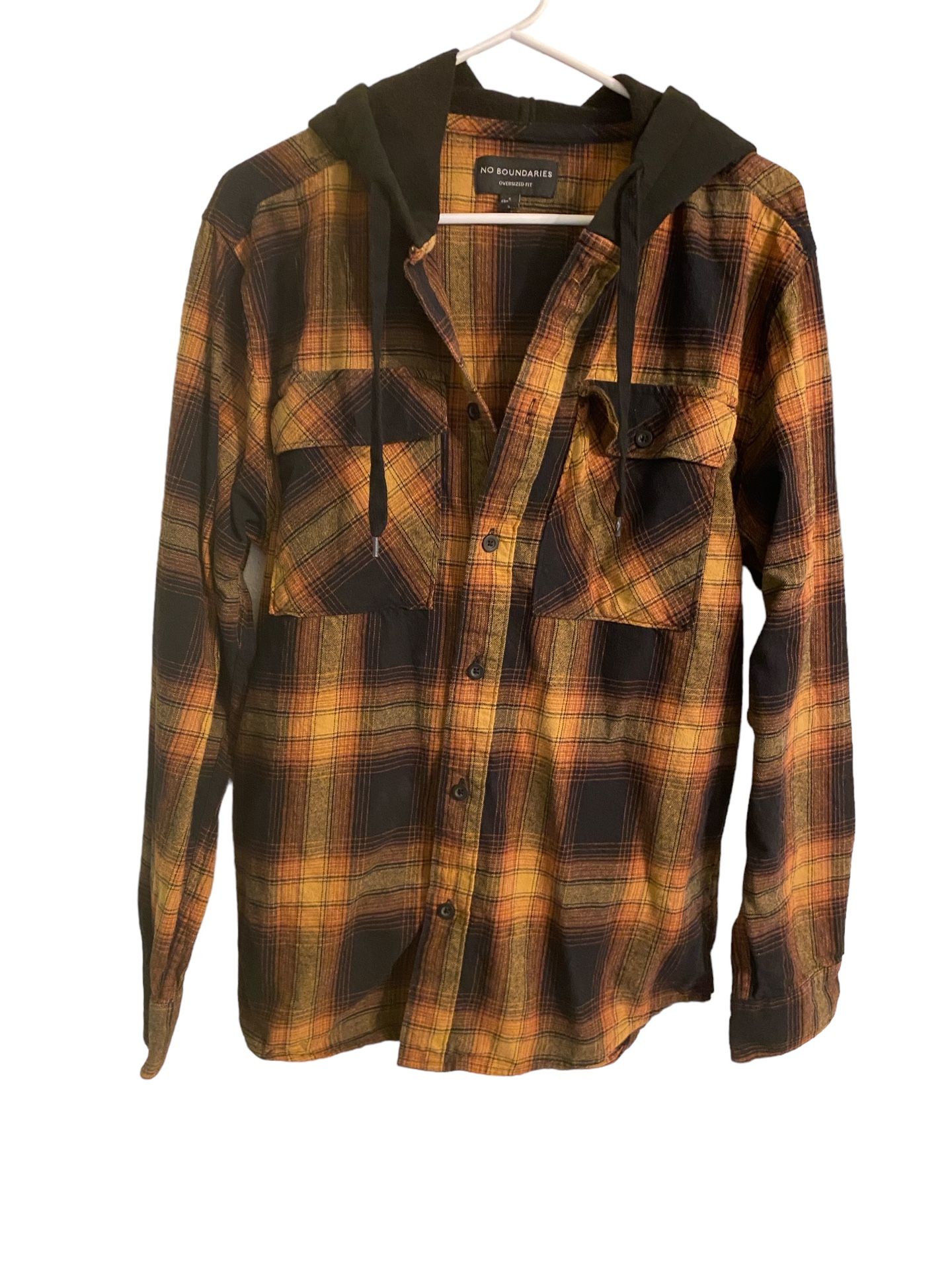 No Boundaries Men’s Oversized Fit Flannel, Size Small