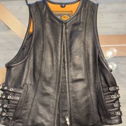 Women’s Genuine Leather Motorcycle Vest