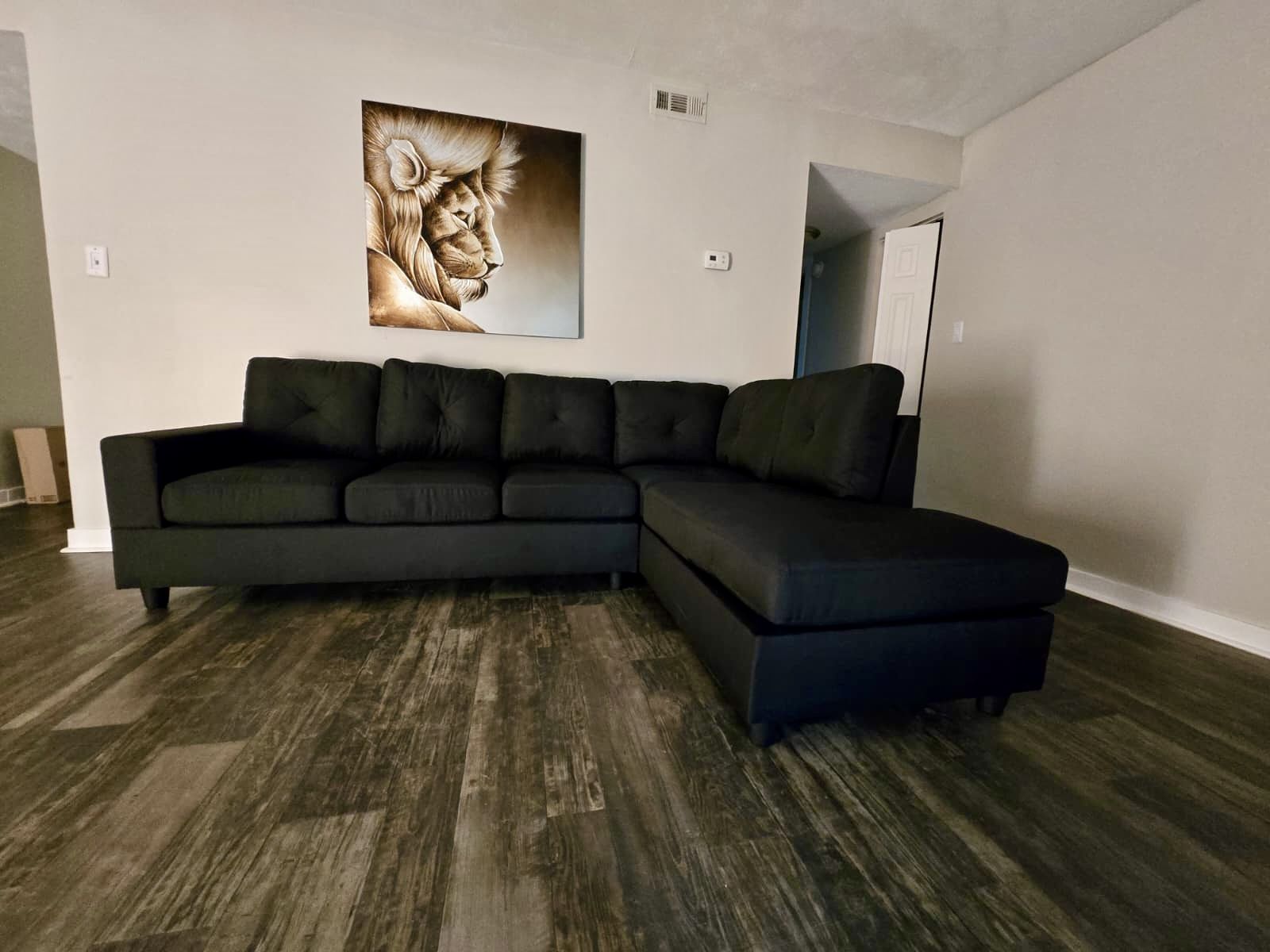 BLACK MODERN SECTIONAL SOFA 🚚 🔥