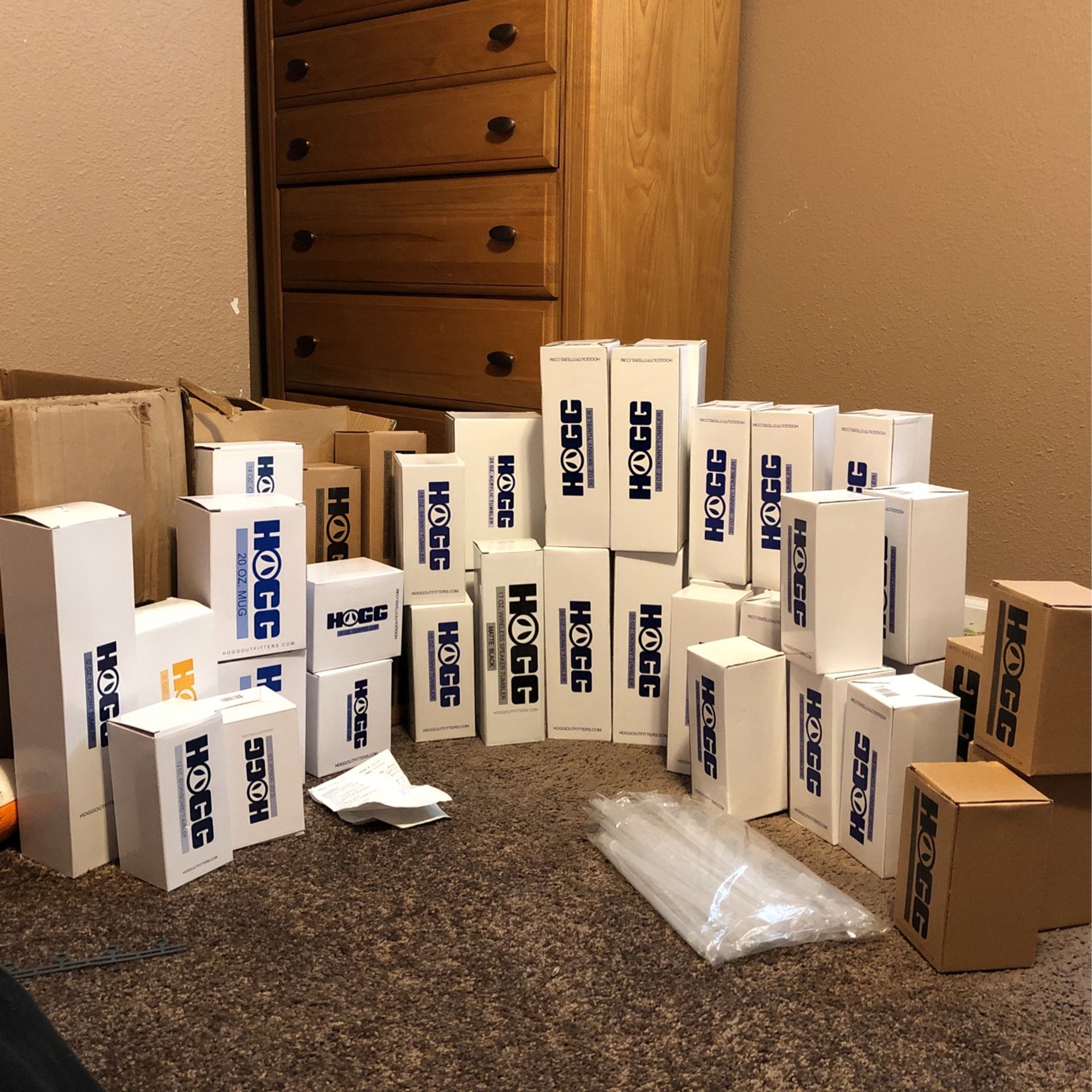 Box Of Hogg Brand Stainless Steel Cups