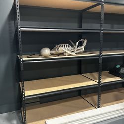 4 Metal Shelves And Play-wood For Garage