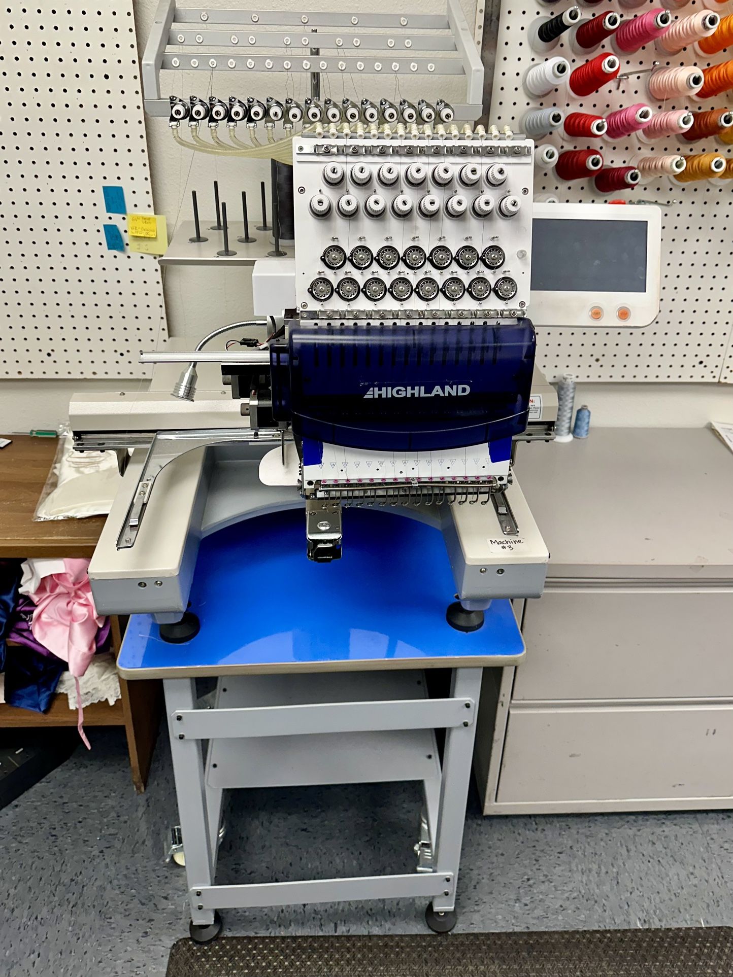 Pre-owned Highland HM-1501C 1 head, 15 needle embroidery machine