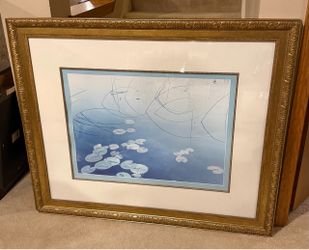 Very Large Vintage Frame with Matted Print