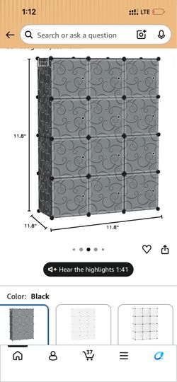 Closet storage organizer BLACK COLOR
