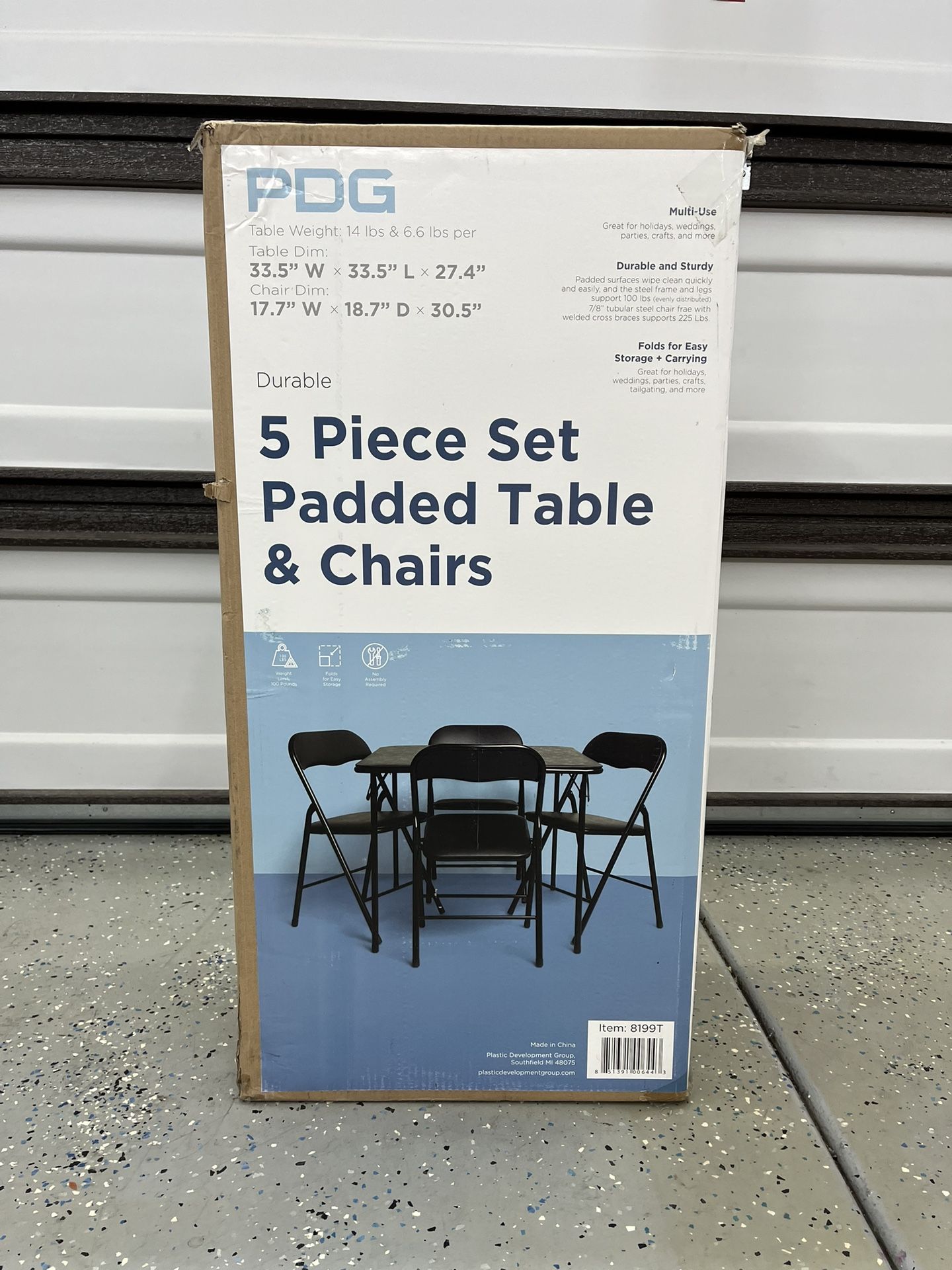 5 Piece Set Padded Table & Chairs