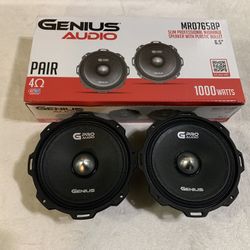 Brand New Pair 6.5” Genius Audio Slim Shallow Bullet Midrange Speakers  $95 Per Pair  