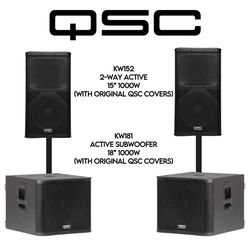 QSC SPEAKERS (2 Towers 2 Subs) 
