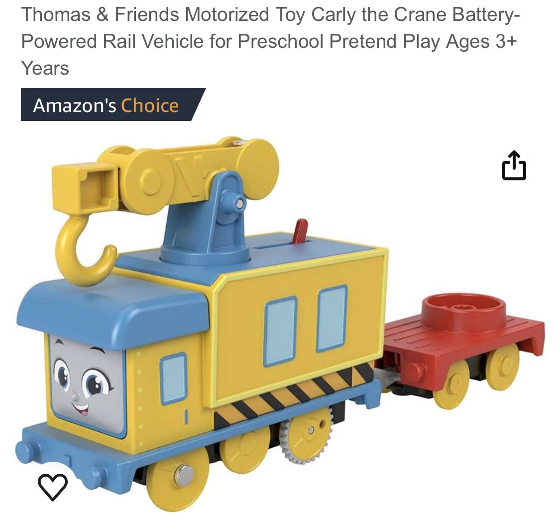 Thomas & Friends Motorized Toy Carly the Crane Battery-Powered Rail Vehicle f
