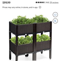 Elevated Flower Vegetable Herb Grow Planter Box Brown
