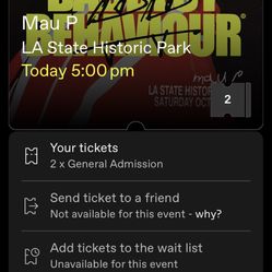 Mau P Concert Tickets 