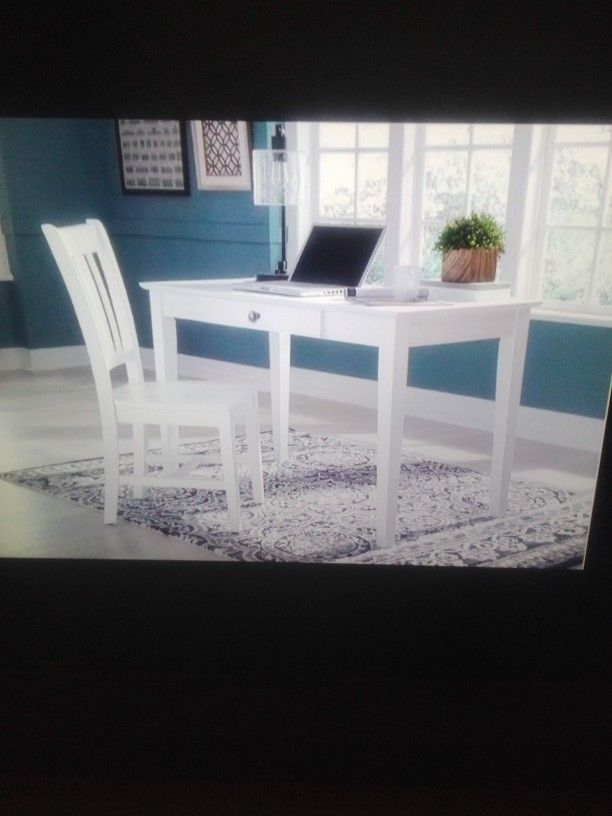 New International Concepts Desk With Drawer 48" Solid Hardwood Beach White