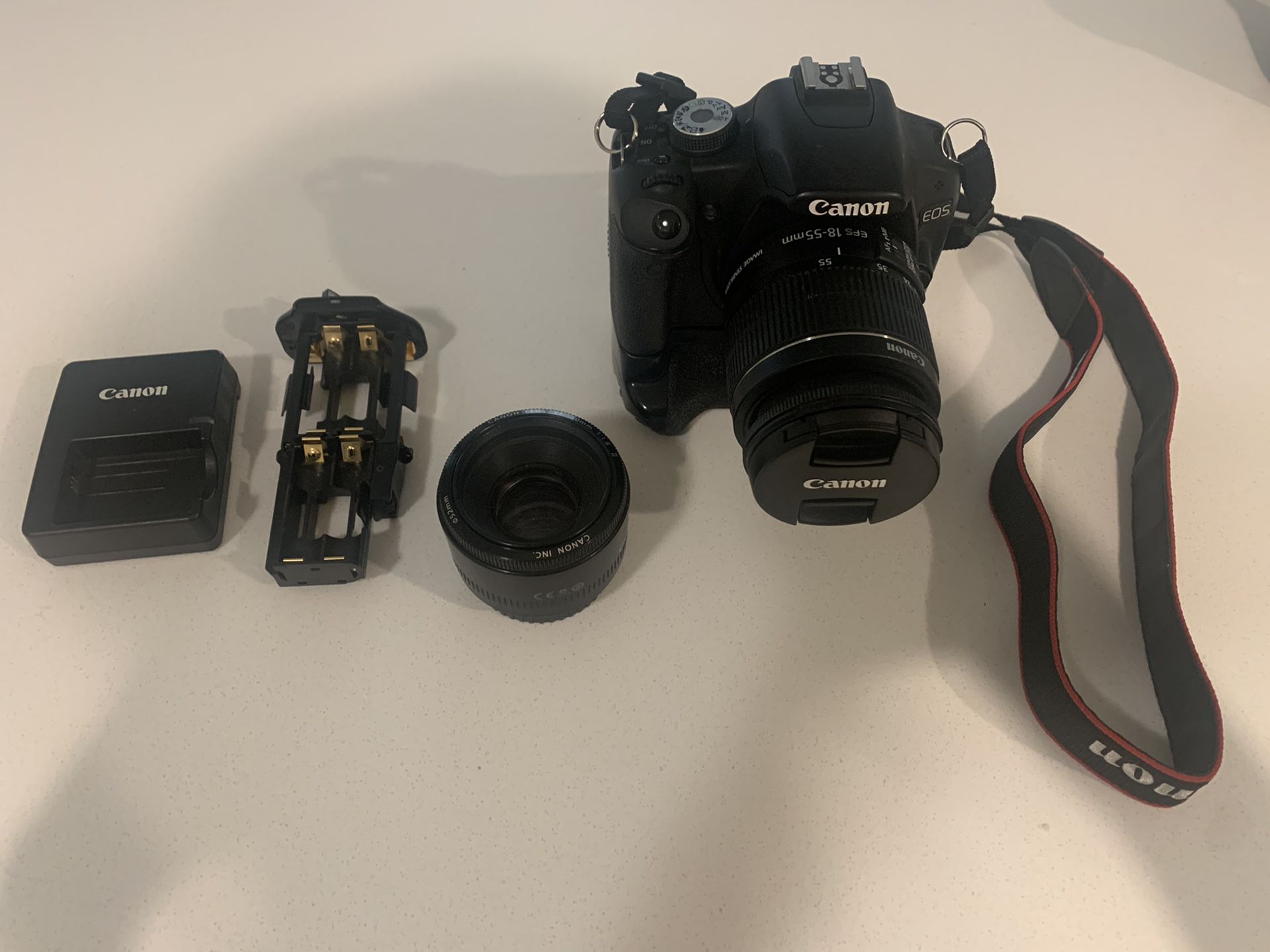 Canon Rebel T1i with 58 and 50mm lenses